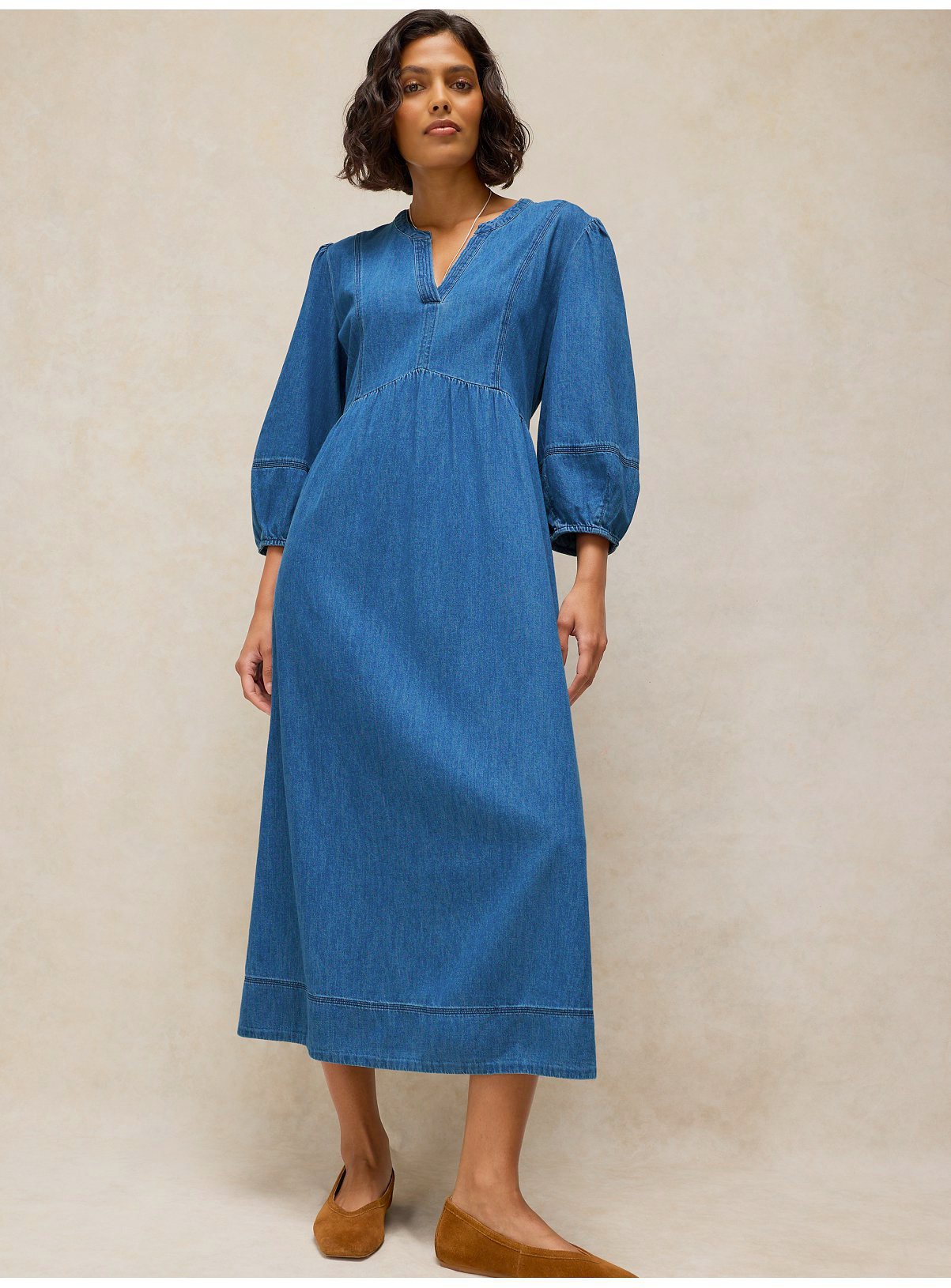 WHITE STUFF Krystin Denim Dress 18R - Image 3 thumbnail